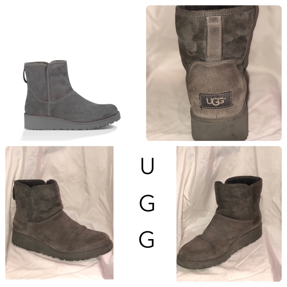 Grey Australian wedged boots